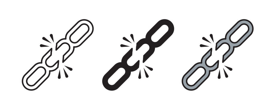 Broken link icon graphic vector. icon collection