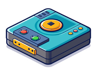 Fototapeta premium Retro electronic game console module isolated on white background