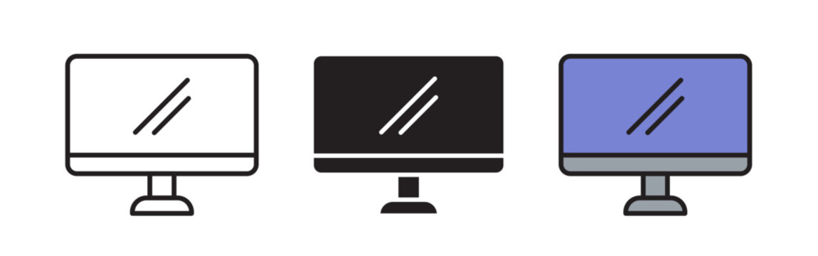 Desktop computer icon graphic vector. icon collection