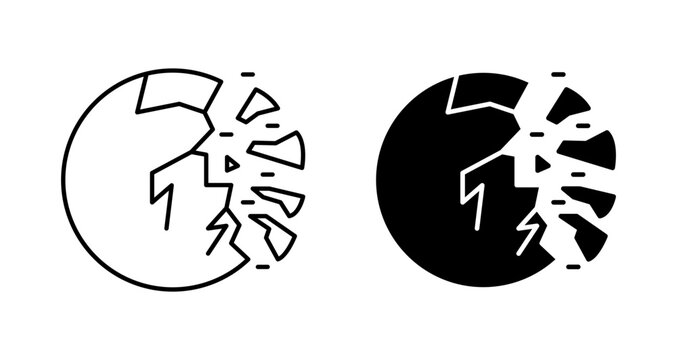 Destroyed planet icon graphic vector. icon collection