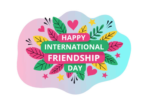 Happy international friendship day colorful illustration