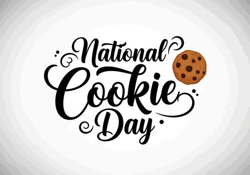 National cookie day celebration with chocolate chip cookie