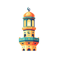 Islamic Minaret Tower Architecture Ornament. © Matcha