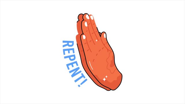 Repent   MP4 Flat Animations on white background.
