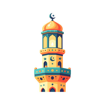 Islamic Minaret Tower Architecture Ornament.