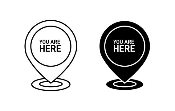 You are Here Pointer icon graphic vector. icon collection