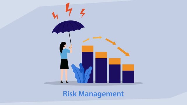 Risk Management and Financial Protection cartoon animation
