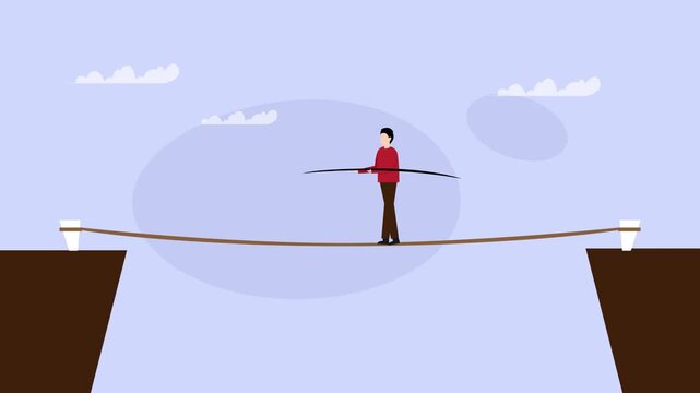 Risk Management and Life Balance cartoon animation