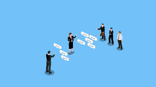 Business Communication and Professional Mediation Concept with Office Characters 3d animation cartoon