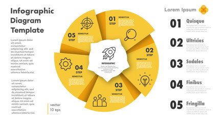 Circle chart infographic template with 4 step for process, timeline, strategy, presentation, start up project, theory basic operation, logic analysis. Venn diagram vector