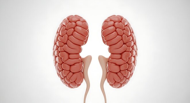 Detailed anatomical illustration of human kidneys, showcasing renal structures and functions.