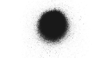 Black paint spray splatter circle isolated on transparent background, grunge ink texture overlay PNG for design use. © PNG Queen