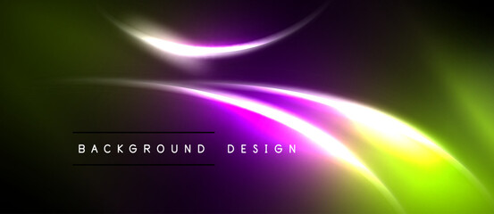 Obraz premium Abstract vibrant design. Smooth lines, glowing effects, dark background creates dynamic visual experience. Modern aesthetic.