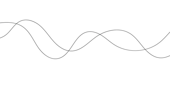 Thin wavy line abstract background. Wavy line horizontal divider outline minimalist background. Abstract black lines wave curve .Vector Illustration.with white background EPS 10