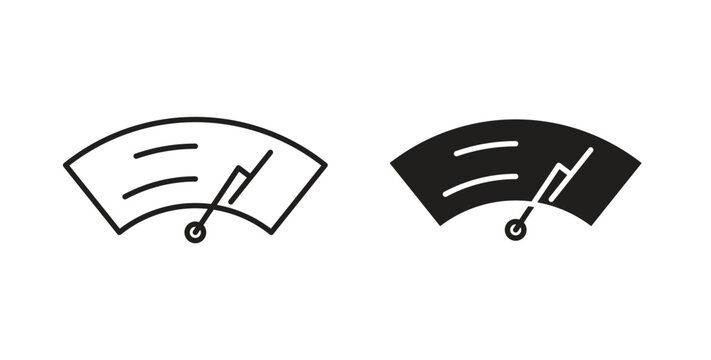 car windscreen icon line style collection. Simple black solid icons
