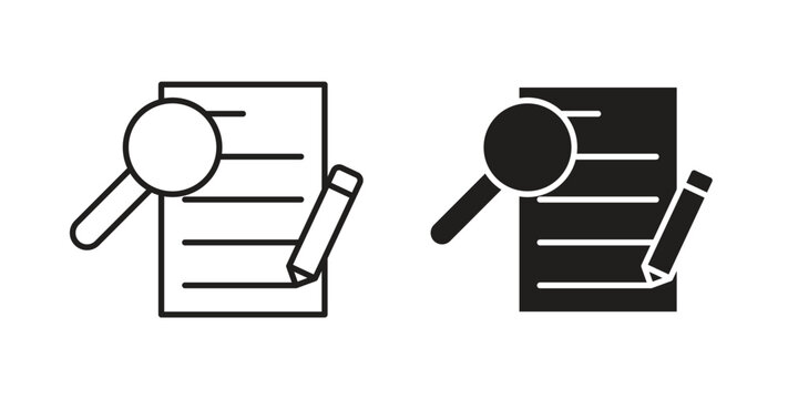 Defining icon line style collection. Simple black solid icons