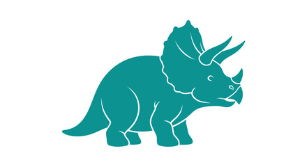 Teal Triceratops Dinosaur Side View. © AAS CREATIVE