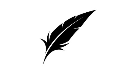 Obraz premium Black feather icon graphic design element.