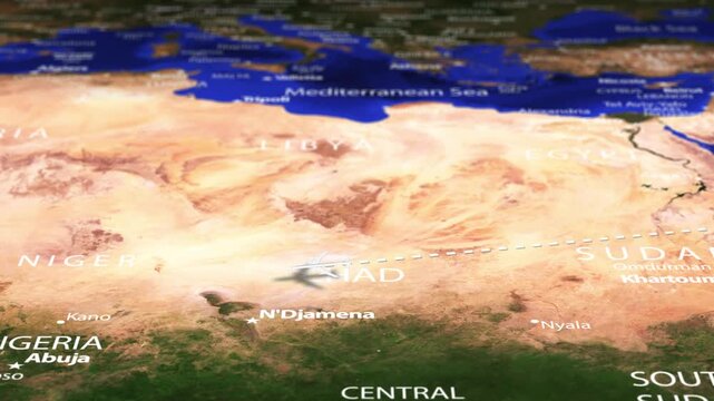 Flight From New Delhi INDIA to Conakry GUINEA with flag pins