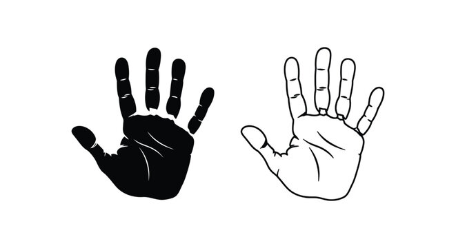 Black and white hands Vector