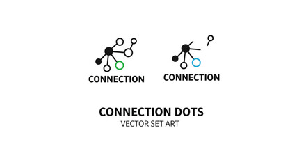 Fototapeta premium Connection Dots Vector Set Art.