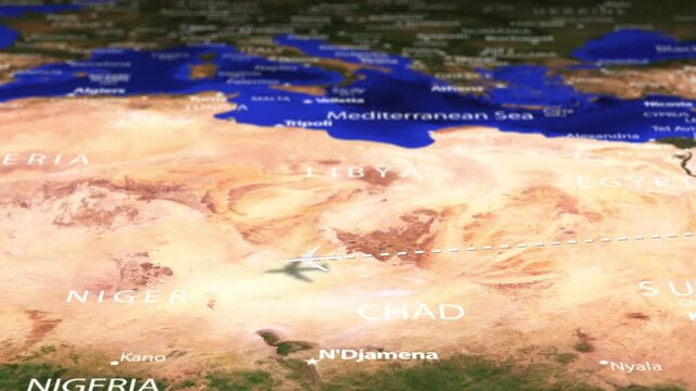 Flight From New Delhi INDIA to Dakar SENEGAL with flag pins