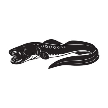 Sea Lamprey silhouette vector art