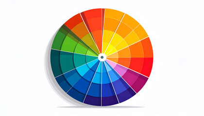 Obraz premium Color wheel displaying a spectrum of vibrant colors in a segmented circular pattern