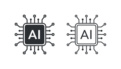 Fototapeta premium Artificial intelligence icon set, AI generate icons