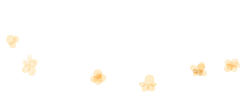 水彩で描く黄色やオレンジの春の花舞うような空気の雰囲気背景イラスト	