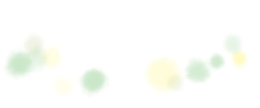 淡い黄色や黄緑の水彩滲む光儚げな緑の葉のような輝くあしらいライン背景素材