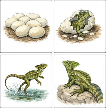Basiliscus basiliscus illustration art