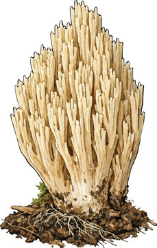 Ramaria stricta illustration art