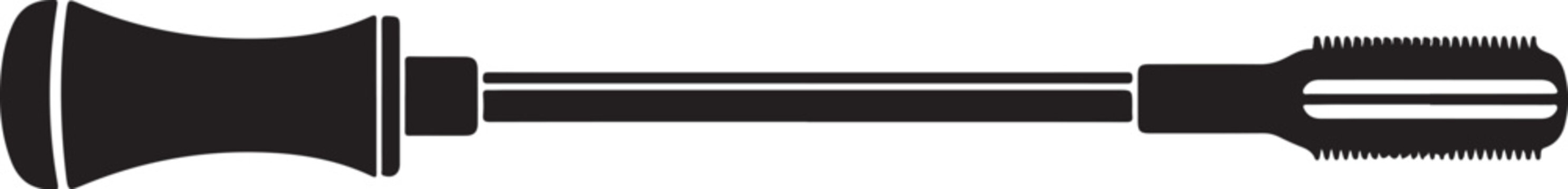 Flathead screwdriver, screwdriver icon, tool illustration, black and white vector