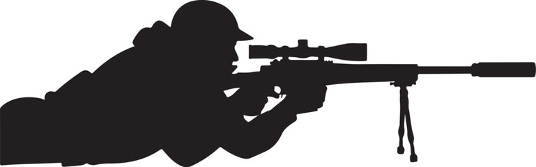 Sniper, rifle silhouette, black, vector, hunting, military, shooting, sniper rifle