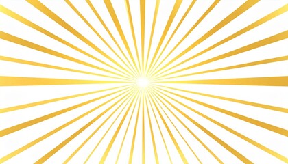 Obraz premium Golden Sunburst Radiating From Center Against White Background