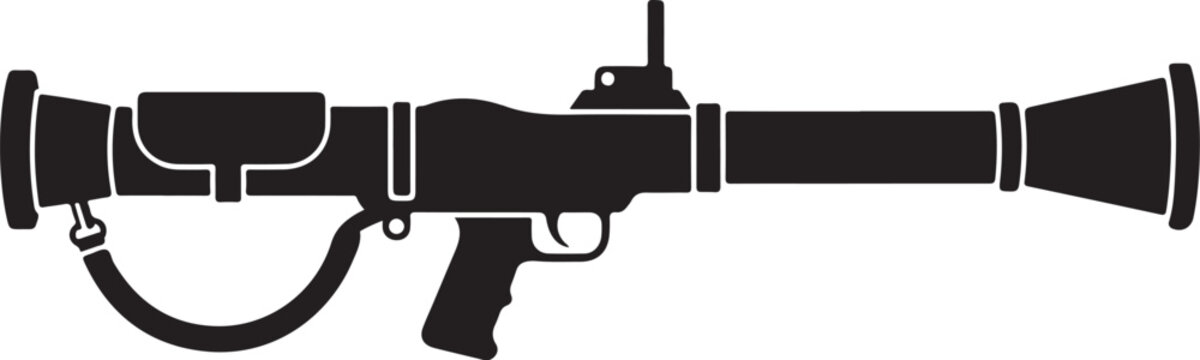 Sniper rifle, black vector icon, gun silhouette, firearm illustration