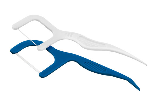 Dental floss and tape sticks isolated on white background