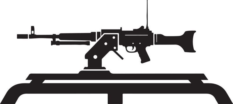 Rifle, assault rifle, machine gun, gun silhouette, black icon, weapon symbol