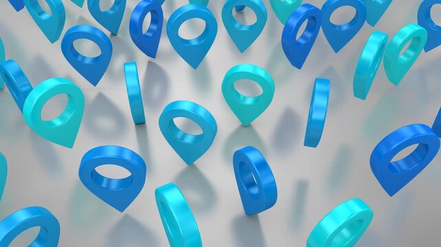 Travel Animation. Gray background, loop, two color, 3d rendering, 4k resolution

