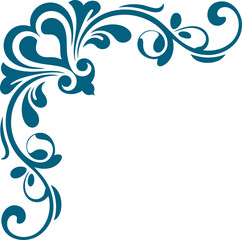 Fototapeta premium Romantic Heart Floral Corner – Decorative Border Element