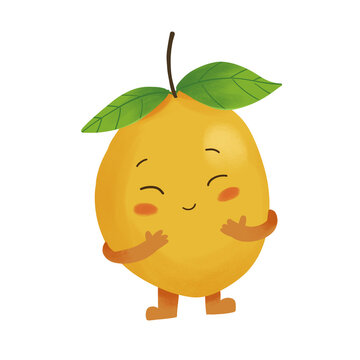 cute little smiling lemon PNG character sticker