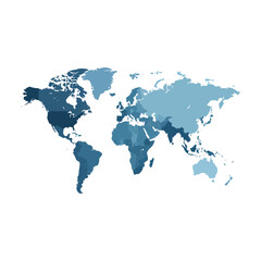 Naklejka premium World Map on a white Background