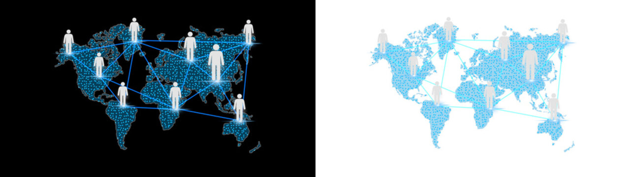 Global Human Resource Management concept. international workforce connection, HR, HRM strategy and team collaboration using digital technology for managing employees across the world