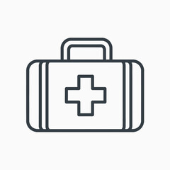 Obraz premium First Aid Kit Icon - Medical Emergency Health Care Symbol