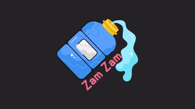 Zam zam water  Motion Graphic Rendering with Transparent Alpha Channel