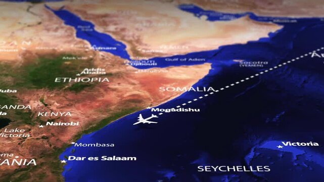 Flight From New Delhi INDIA to Lusaka ZAMBIA with flag pins