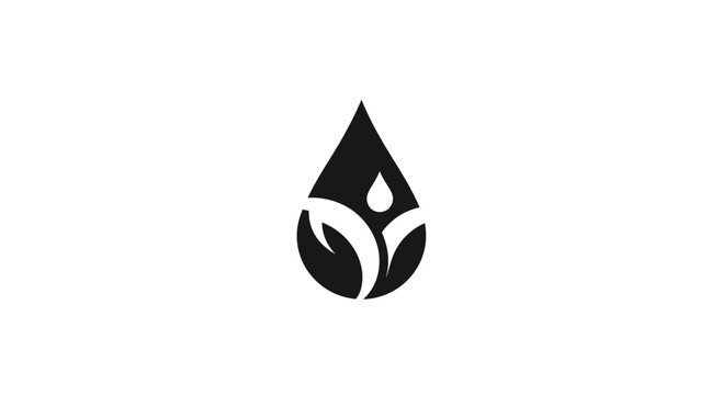 Abstract human silhouette inside a water drop, symbolizing purity and life