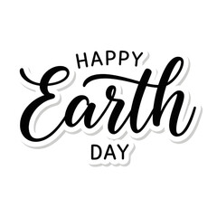 Fototapeta premium Happy earth day greeting with elegant typography on white background
