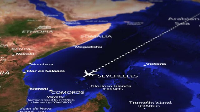 Flight From New Delhi INDIA to Maputo MOZAMBIQUE with flag pins